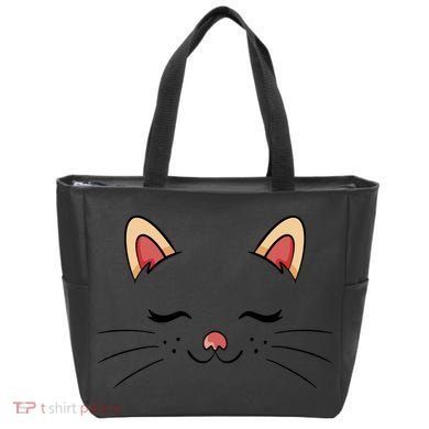 Sleeping Cat Face Tote Bag