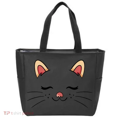 Sleeping Cat Face Tote Bag