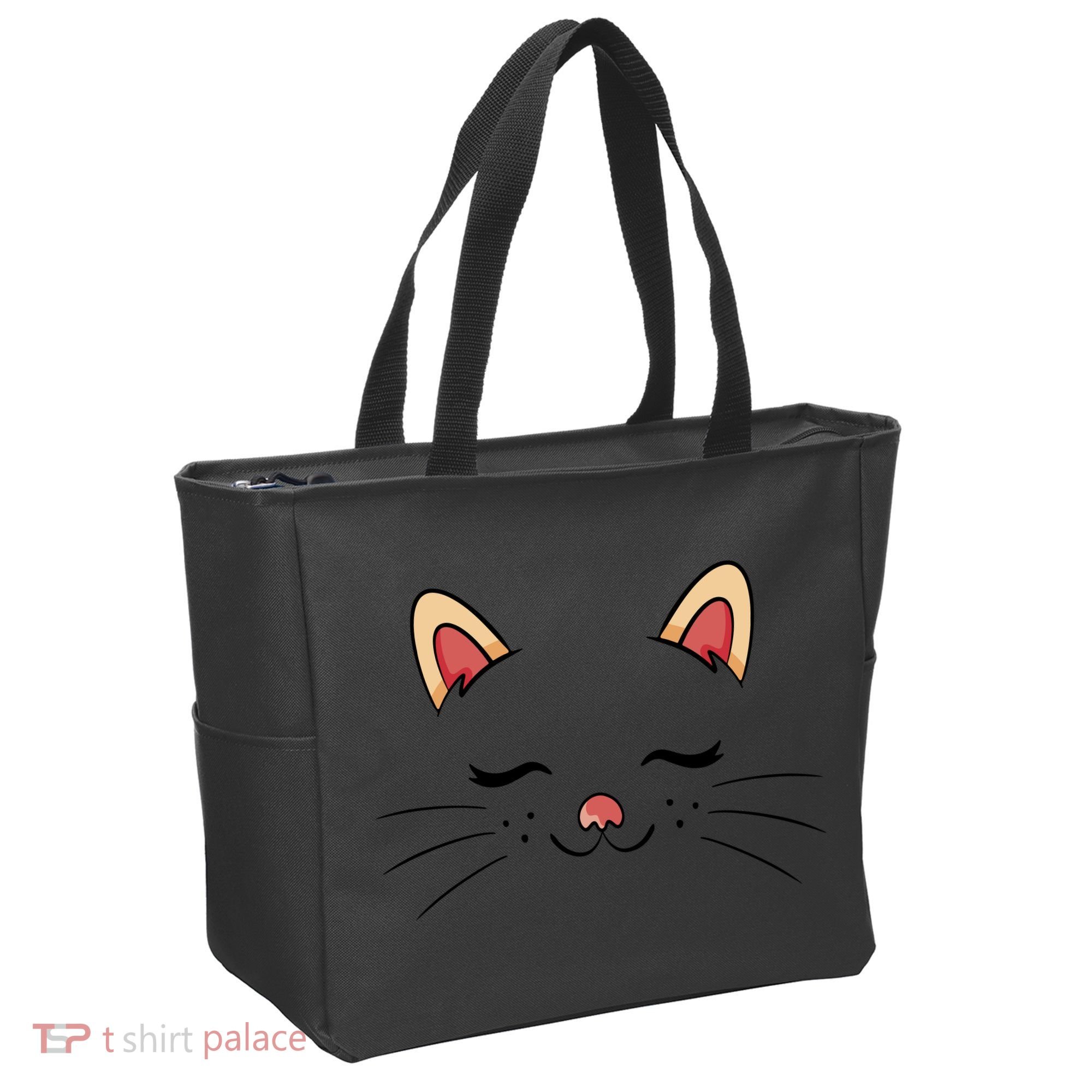 Sleeping Cat Face Tote Bag