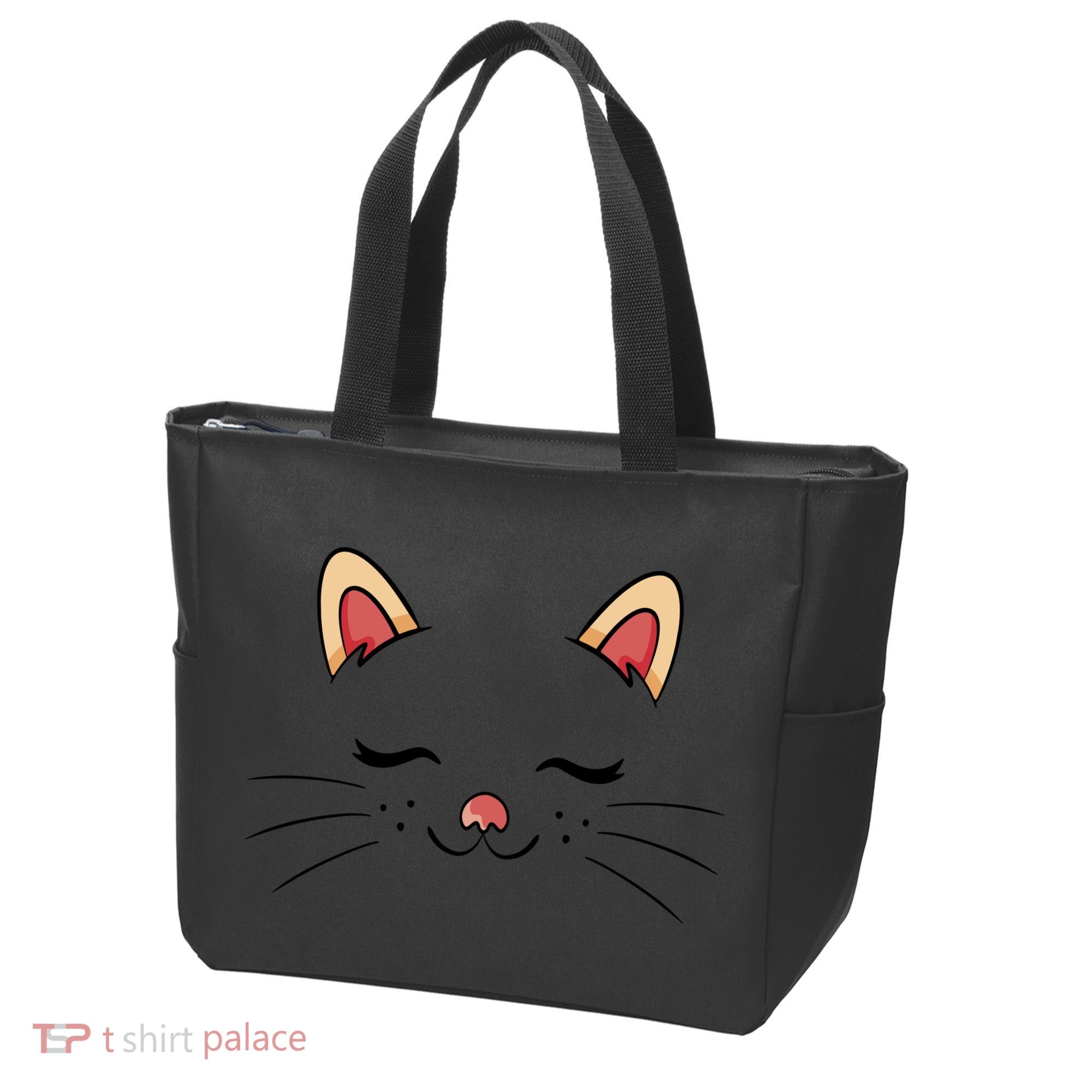 Sleeping Cat Face Tote Bag