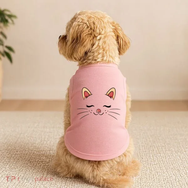 Sleeping Cat Face Doggie Tank