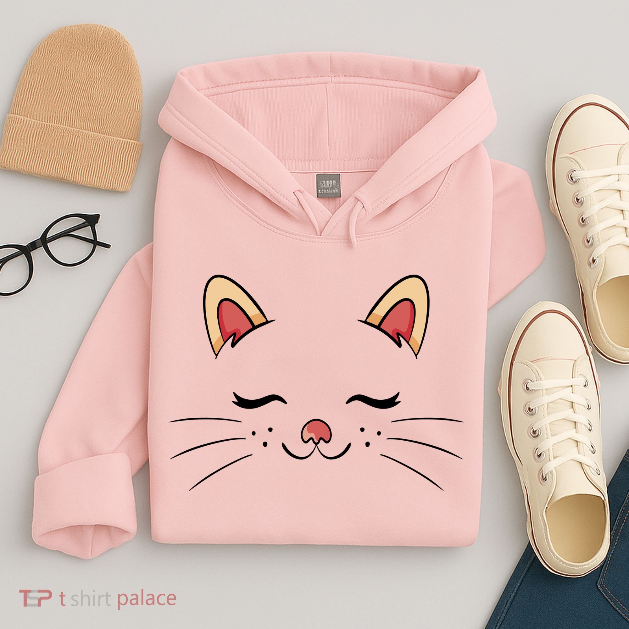 Sleeping Cat Face Hoodie