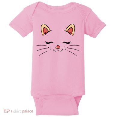 Sleeping Cat Face Baby Bodysuit