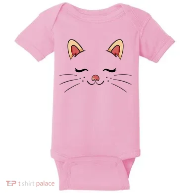 Sleeping Cat Face Baby Bodysuit