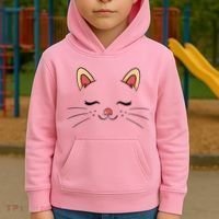 Sleeping Cat Face Kids Hoodie thumb 2