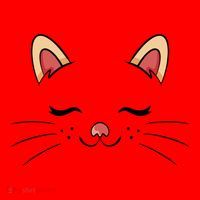 Sleeping Cat Face Santa Hat thumb 1