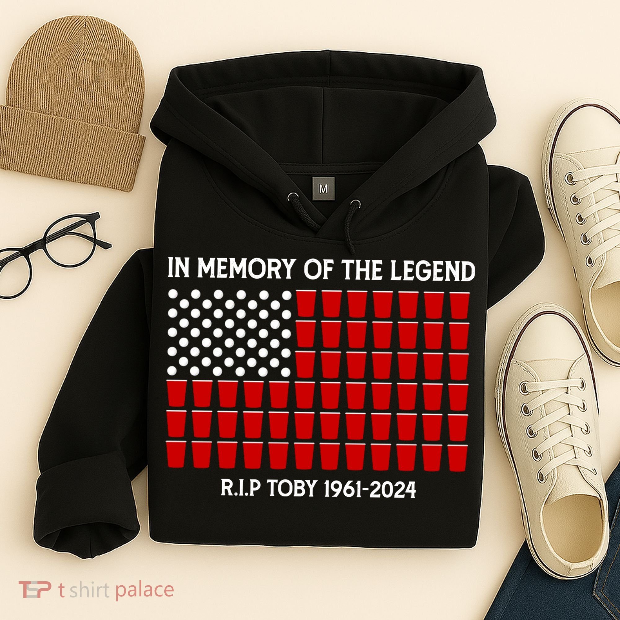 Solo Cup Flag Rip The Legend Toby Hoodie
