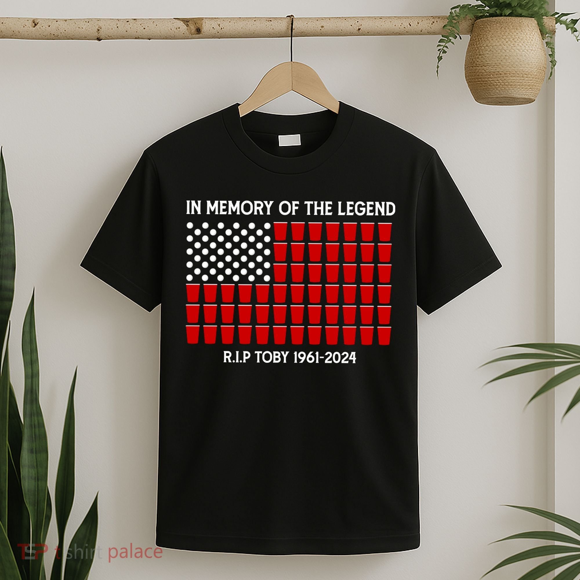 Solo Cup Flag Rip The Legend Toby T-Shirt