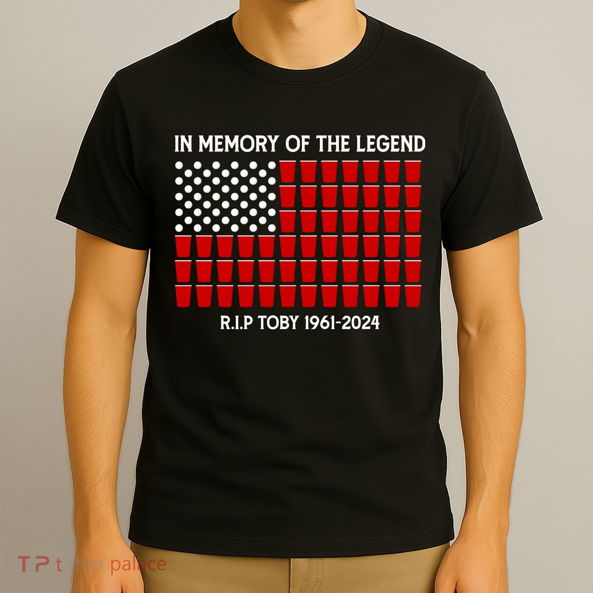 Solo Cup Flag Rip The Legend Toby T-Shirt