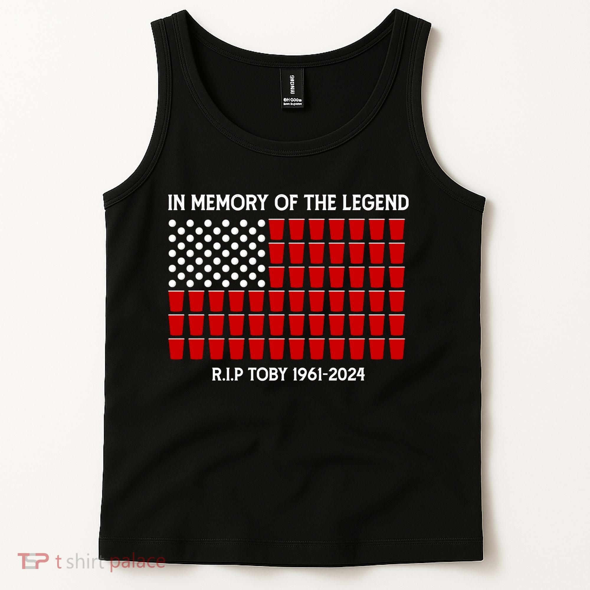 Solo Cup Flag Rip The Legend Toby Tank Top
