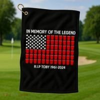 Solo Cup Flag Rip The Legend Toby Golf Towel thumb 1