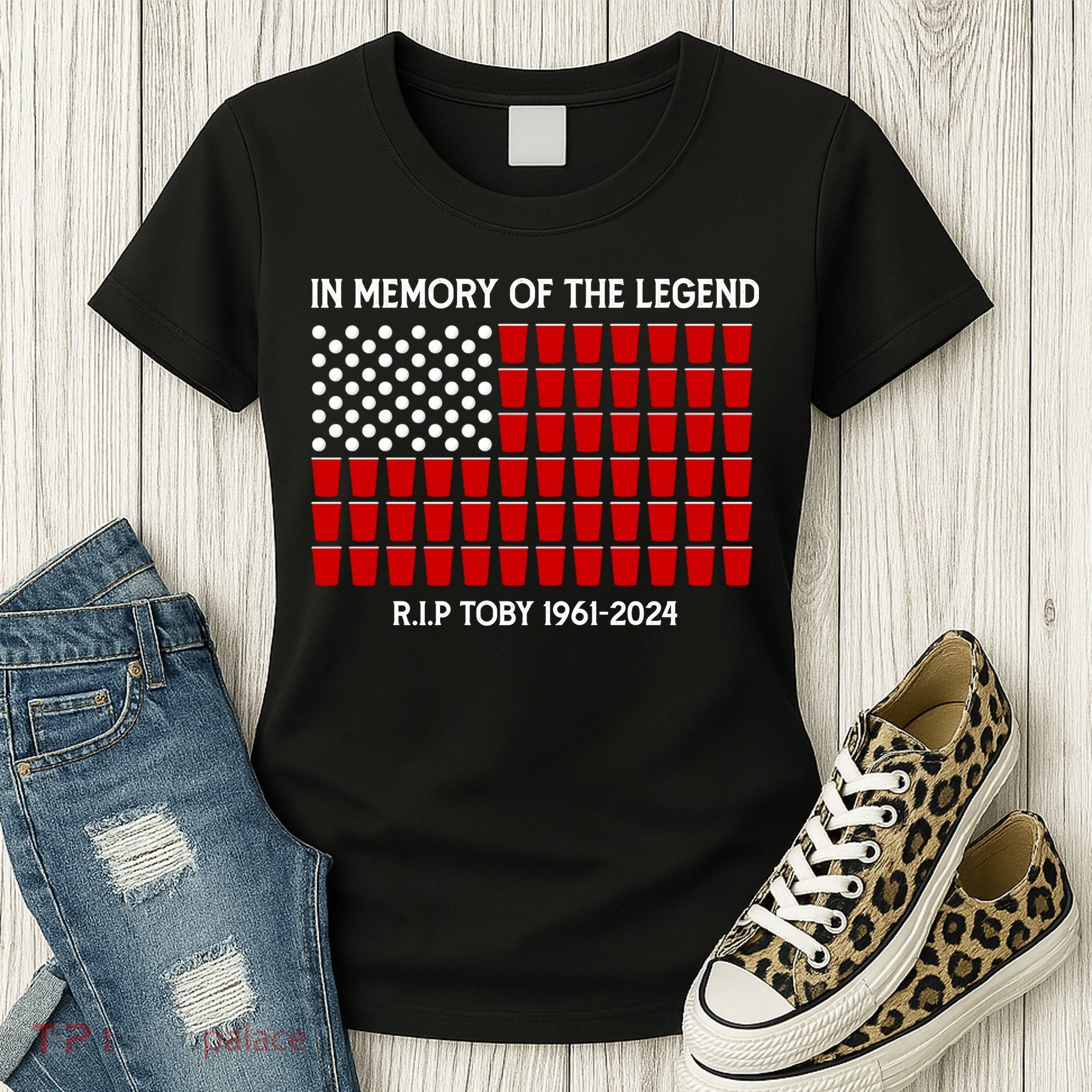 Solo Cup Flag Rip The Legend Toby Women's T-Shirt