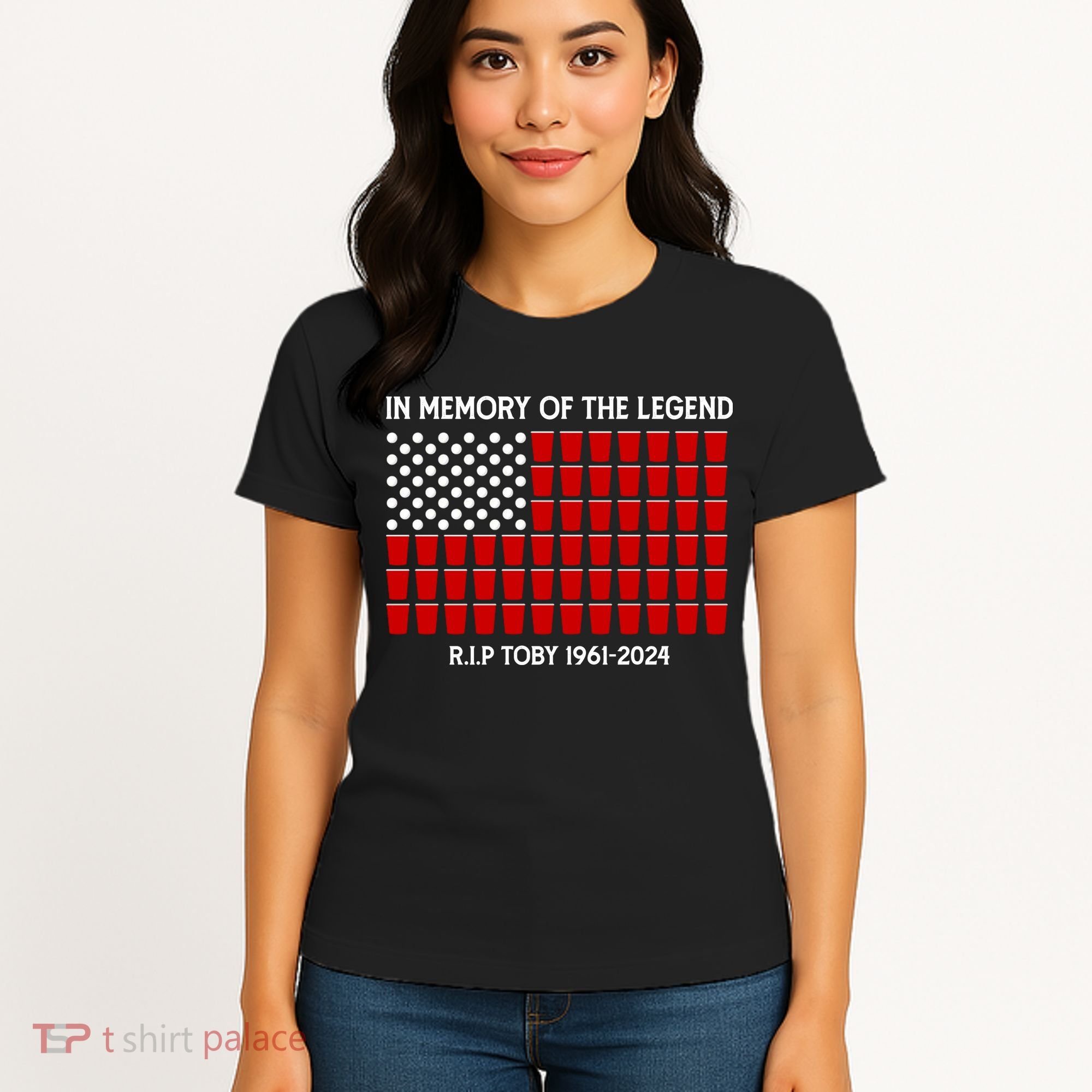 Solo Cup Flag Rip The Legend Toby Women's T-Shirt