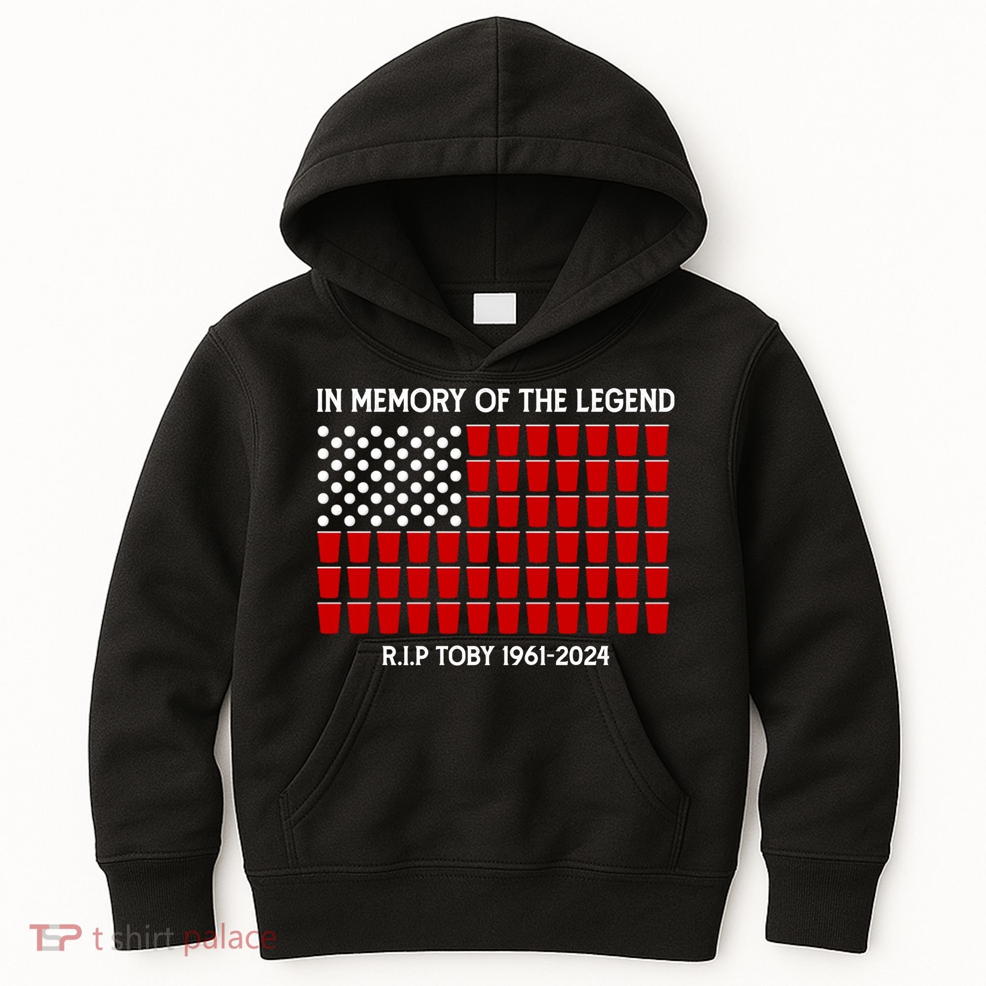 Solo Cup Flag Rip The Legend Toby Kids Hoodie