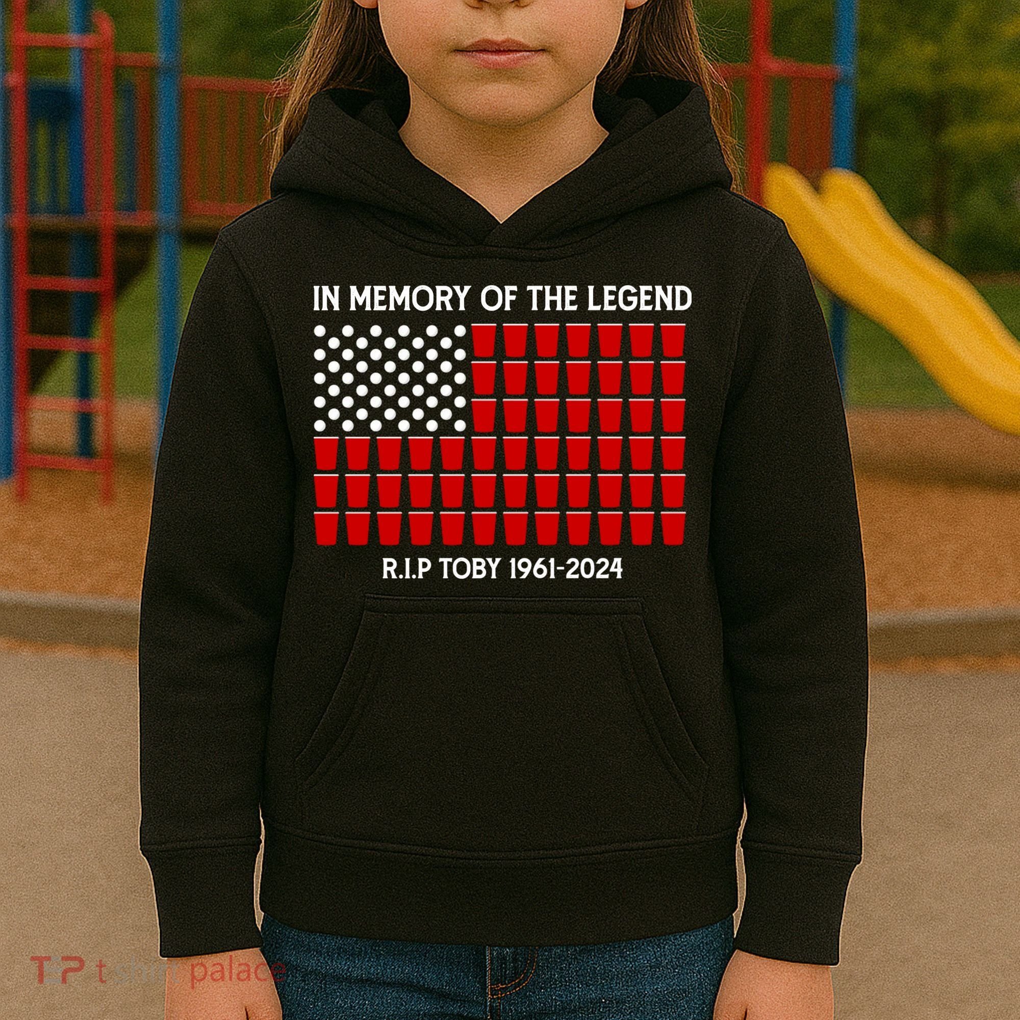 Solo Cup Flag Rip The Legend Toby Kids Hoodie