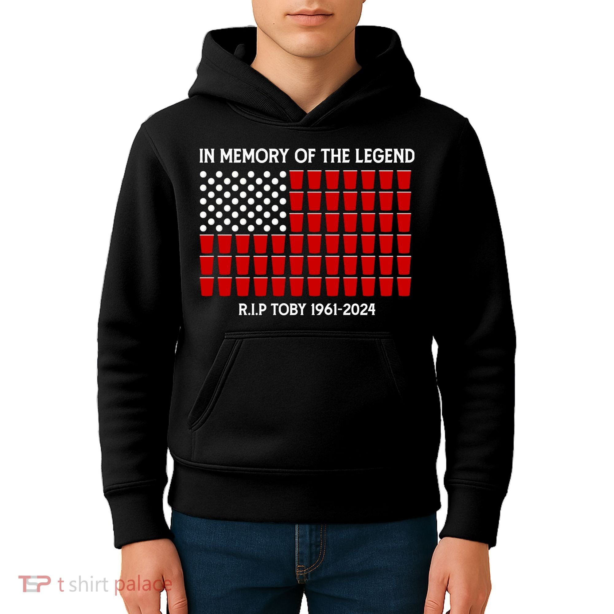 Solo Cup Flag Rip The Legend Toby Kids Hoodie