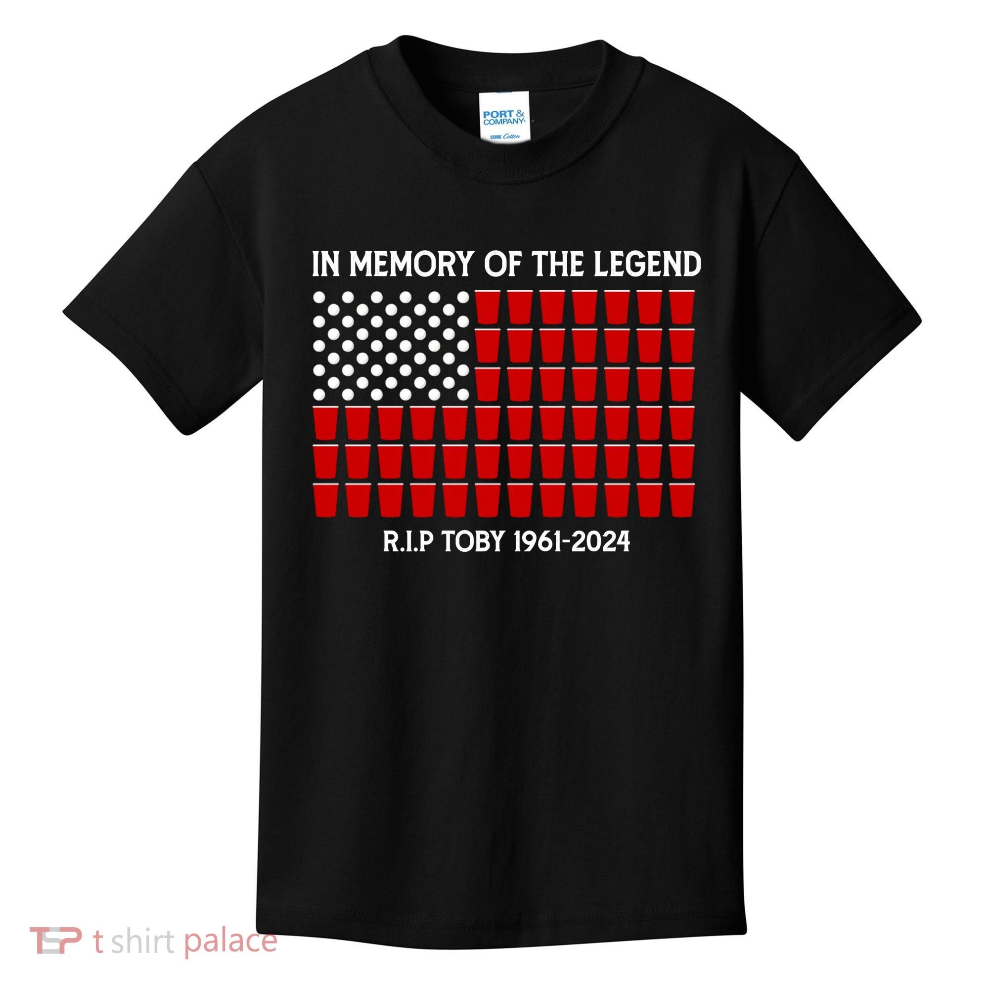 Solo Cup Flag Rip The Legend Toby Kids T-Shirt