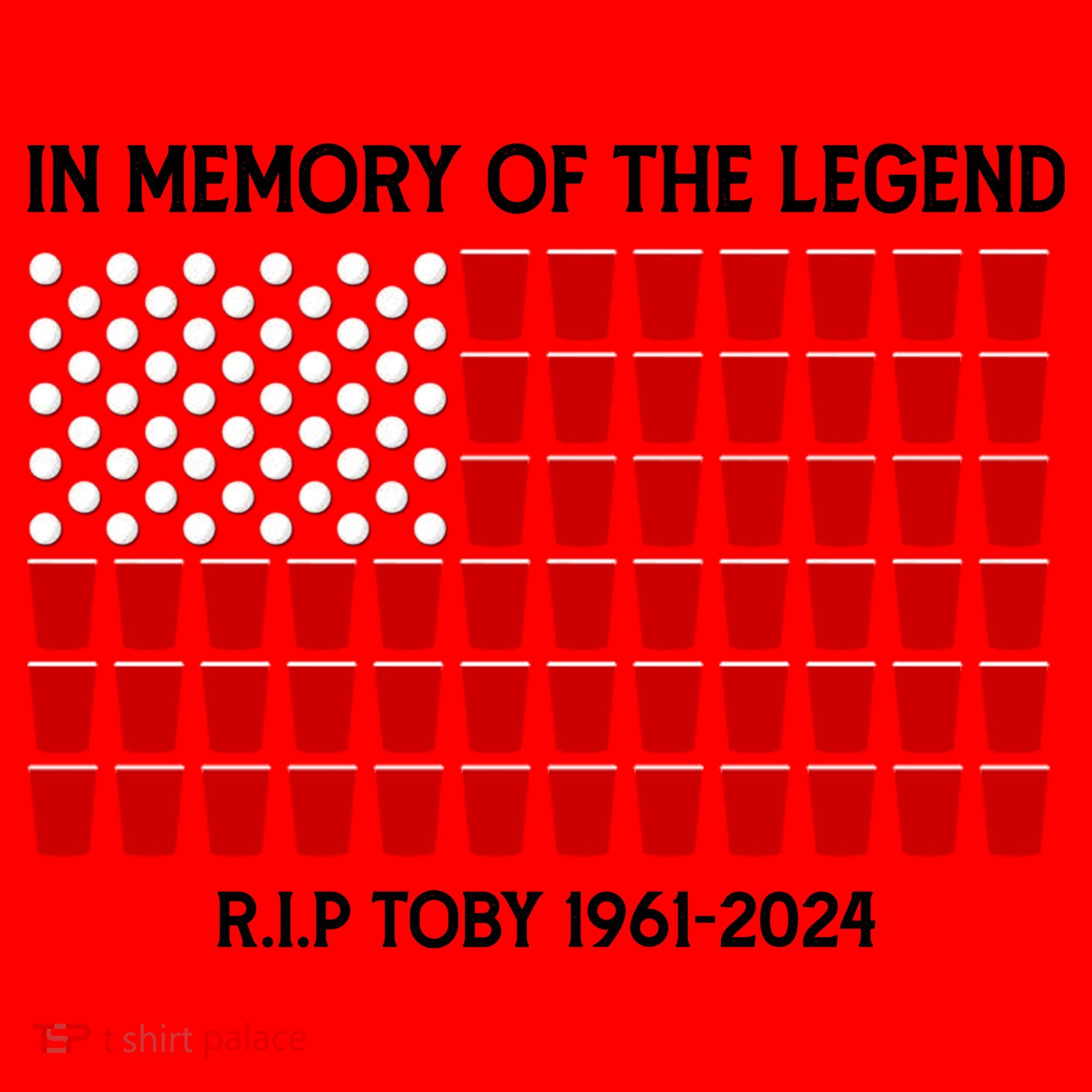 Solo Cup Flag Rip The Legend Toby Santa Hat