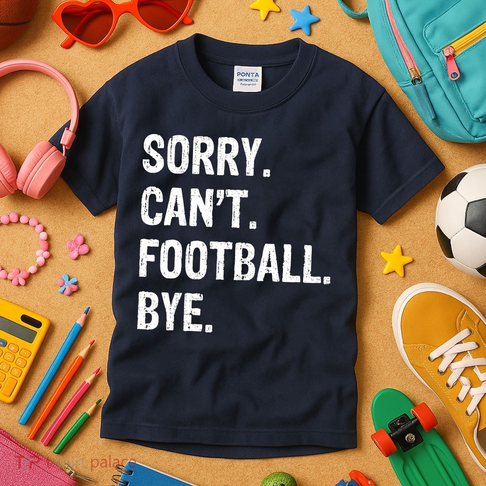 Sorry. CanT. Football. Bye. Kids T-Shirt