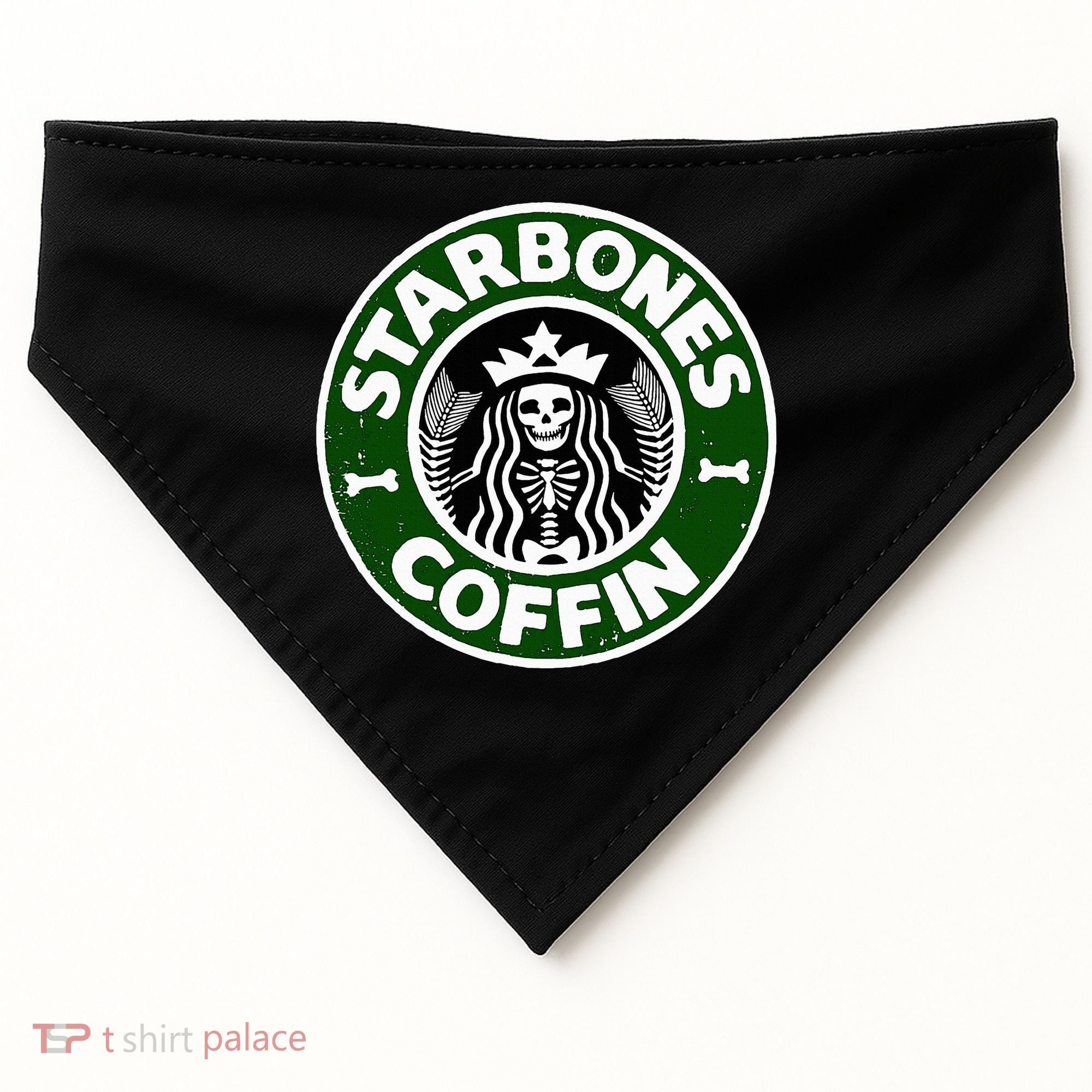 Starbones Coffin Funny Horror Coffee USA-Made Doggie Bandana