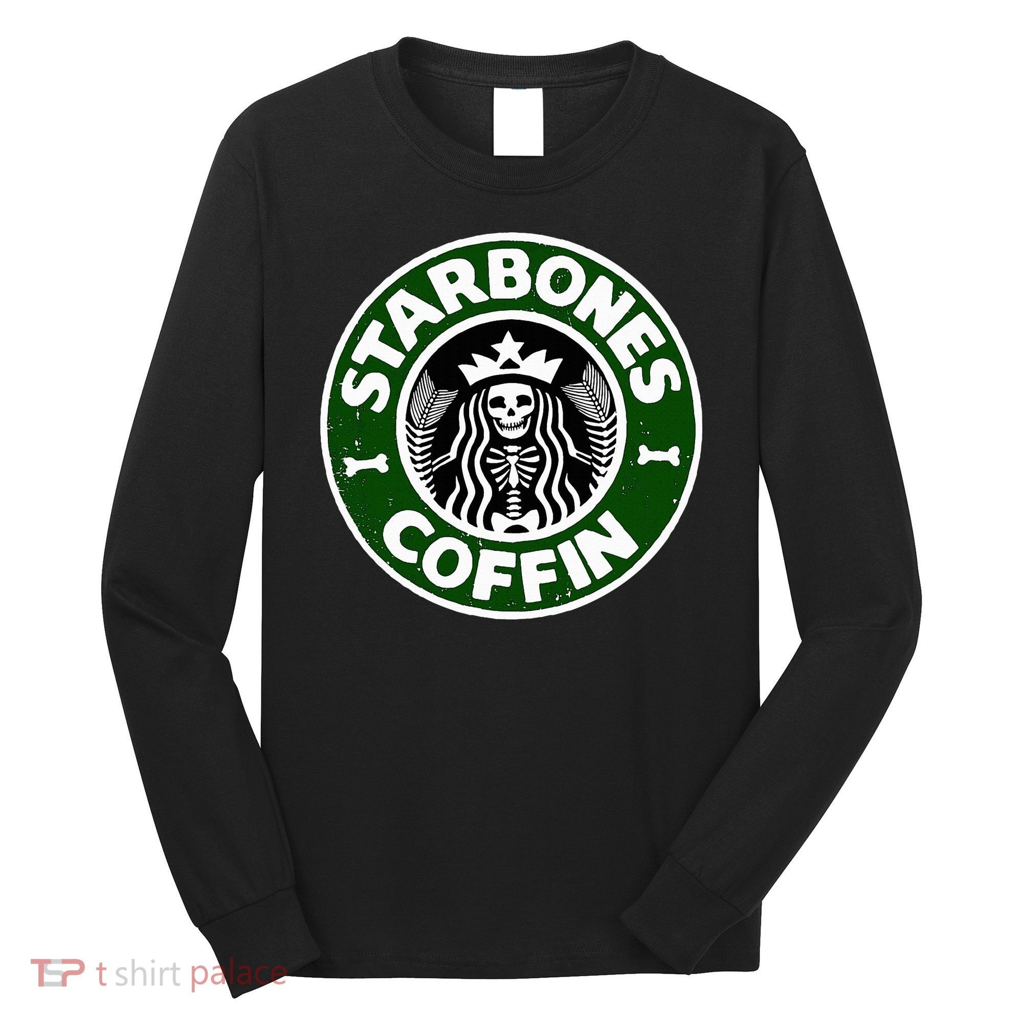 Starbones Coffin Funny Horror Coffee Long Sleeve Shirt