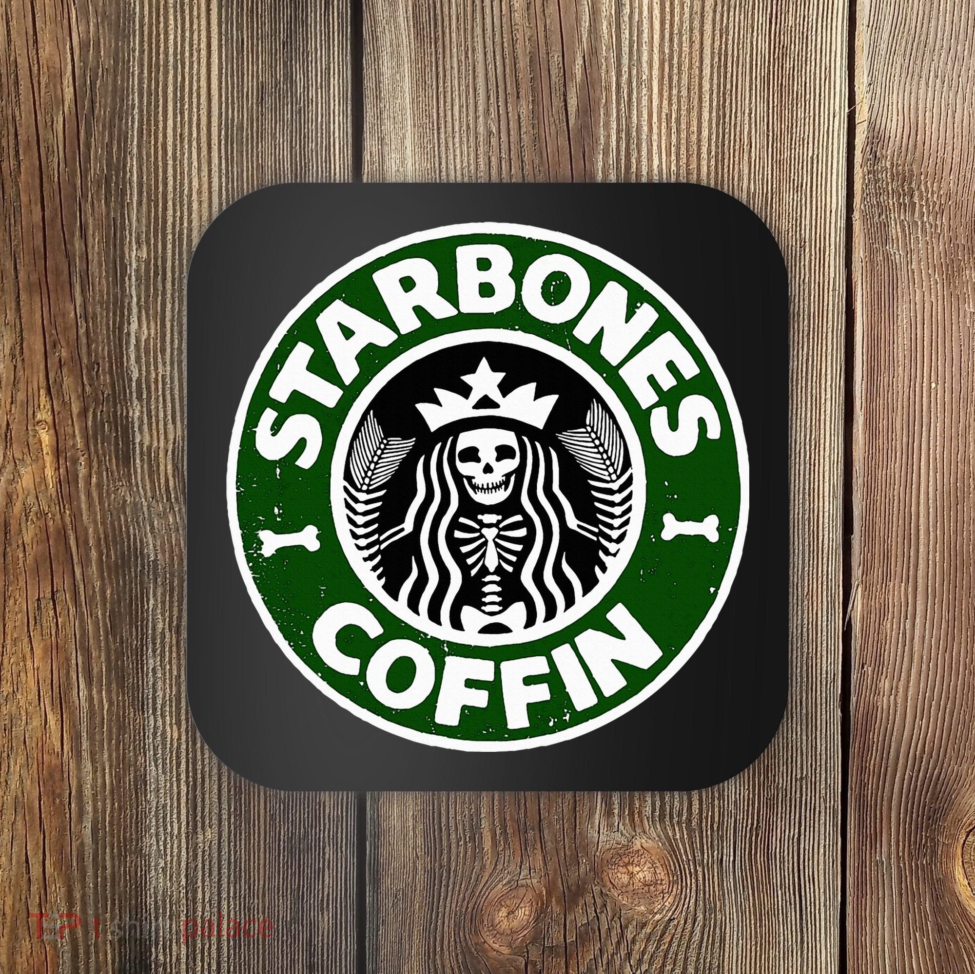 Starbones Coffin Funny Horror Coffee Coaster