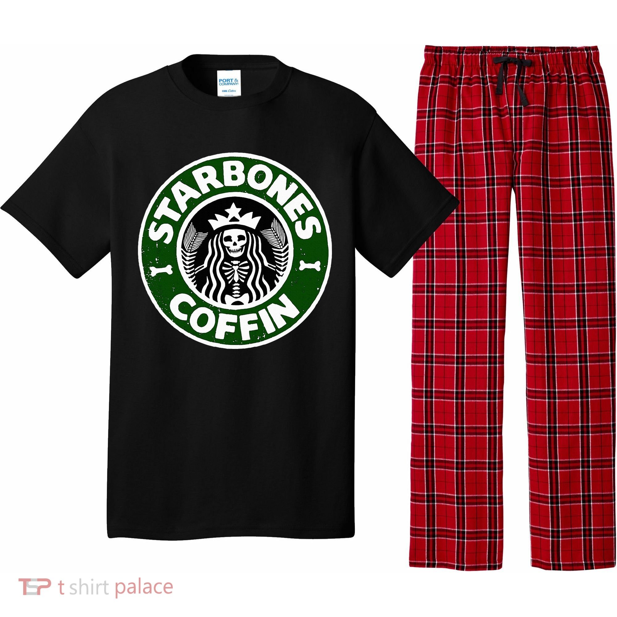 Starbones Coffin Funny Horror Coffee Pajama Set