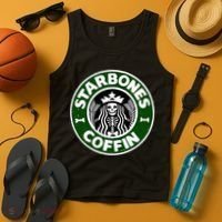 Starbones Coffin Funny Horror Coffee Tank Top thumb 4