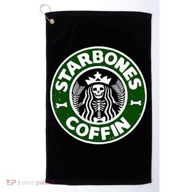 Starbones Coffin Funny Horror Coffee Golf Towel