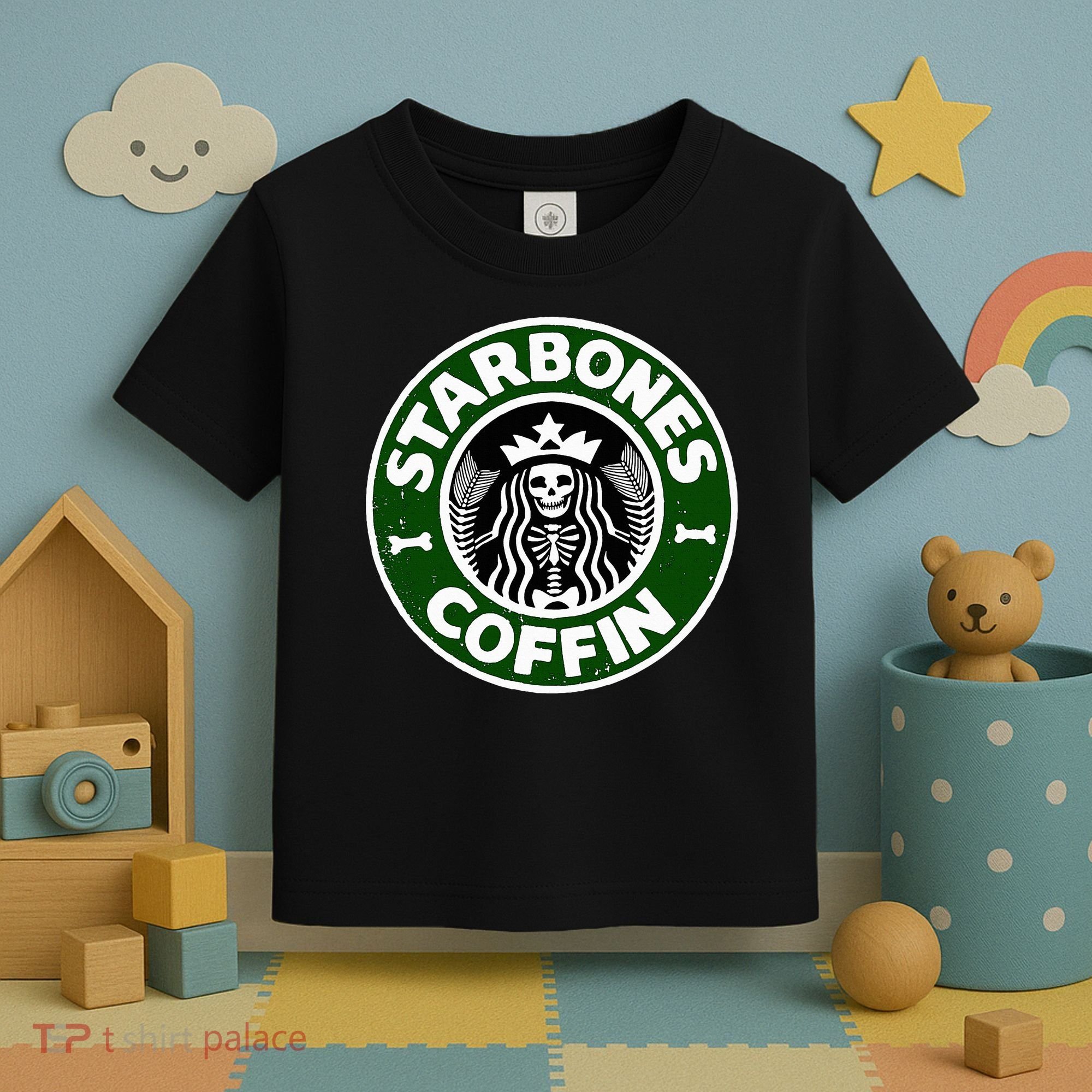 Starbones Coffin Funny Horror Coffee Toddler T-Shirt