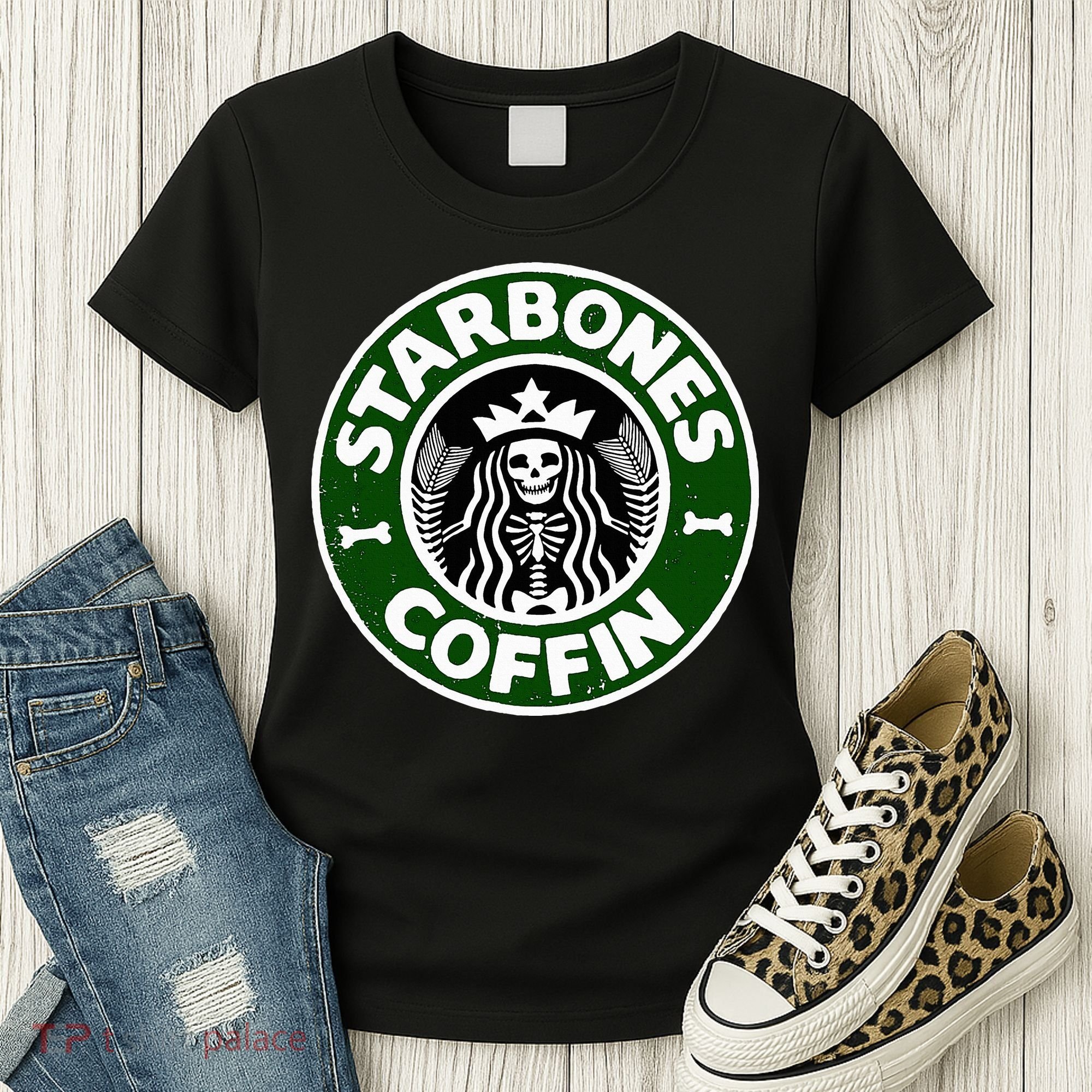 Starbones Coffin Funny Horror Coffee Women's T-Shirt
