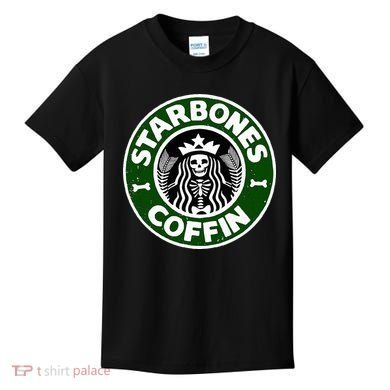 Starbones Coffin Funny Horror Coffee Kids T-Shirt