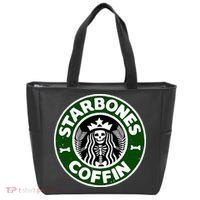Starbones Coffin Funny Horror Coffee Tote Bag thumb 0