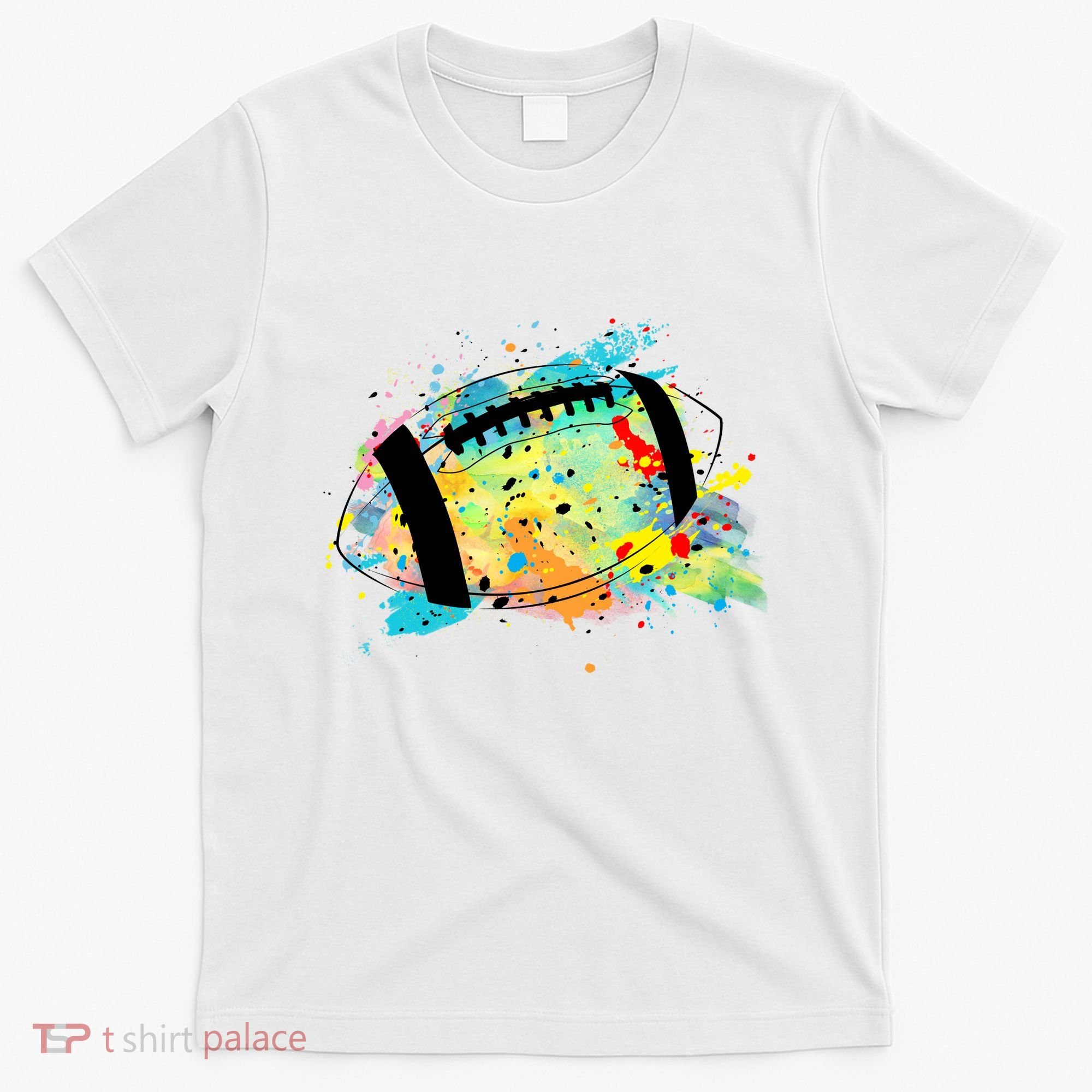 Splattered Colorful Football Lover T-Shirt