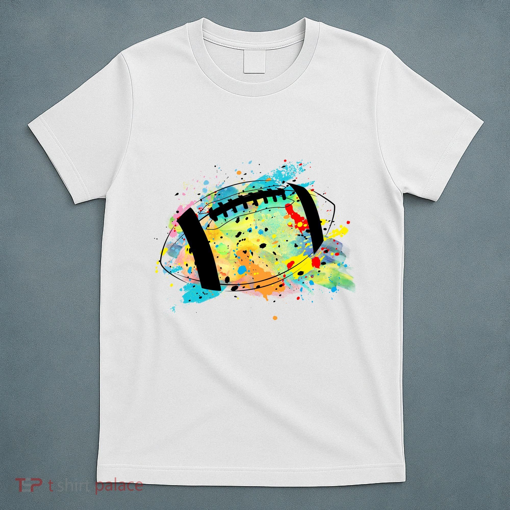 Splattered Colorful Football Lover T-Shirt