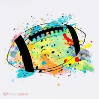 Splattered Colorful Football Lover T-Shirt thumb 7