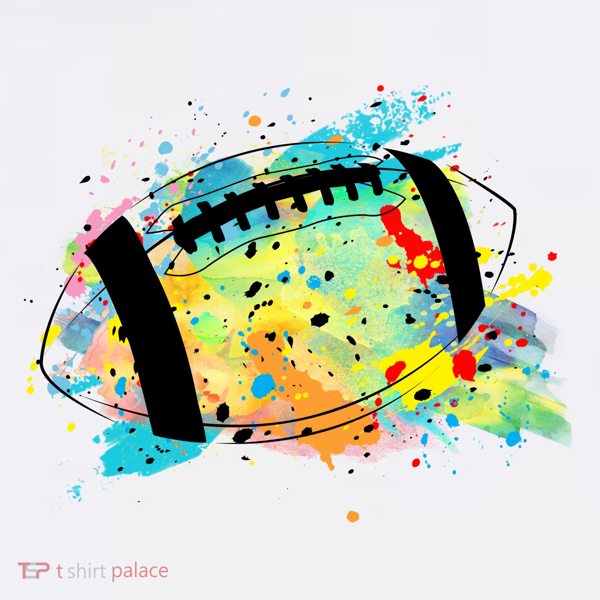 Splattered Colorful Football Lover T-Shirt