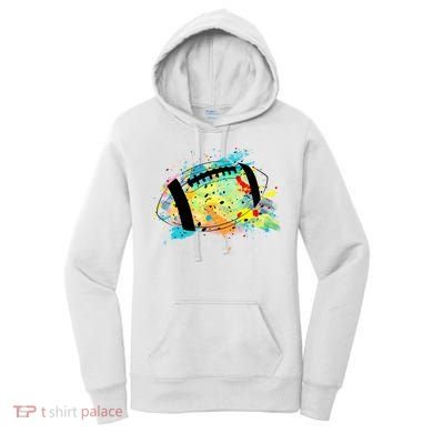 Splattered Colorful Football Lover Women's Hoodie