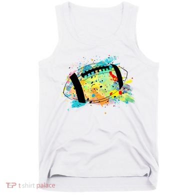Splattered Colorful Football Lover Tank Top