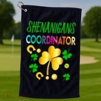 Shenanigans Coordinator Funny Teacher St Patrick's Day Golf Towel thumb 1