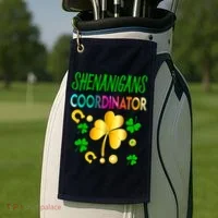 Shenanigans Coordinator Funny Teacher St Patrick's Day Golf Towel thumb 2