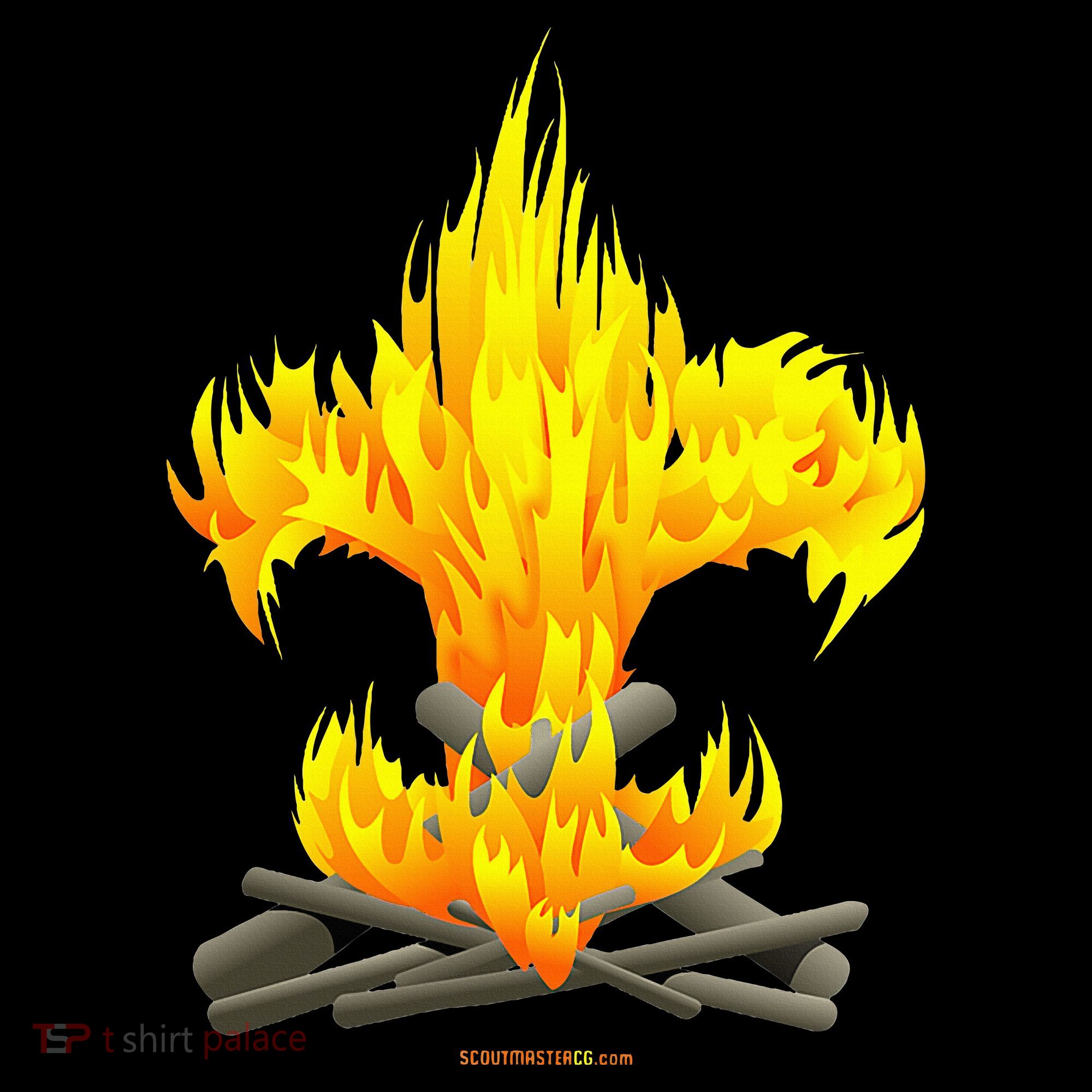 Scout Camp Fire Original Fleurdelis Button