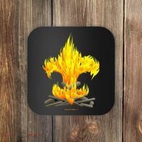 Scout Camp Fire Original Fleurdelis Coaster thumb 0