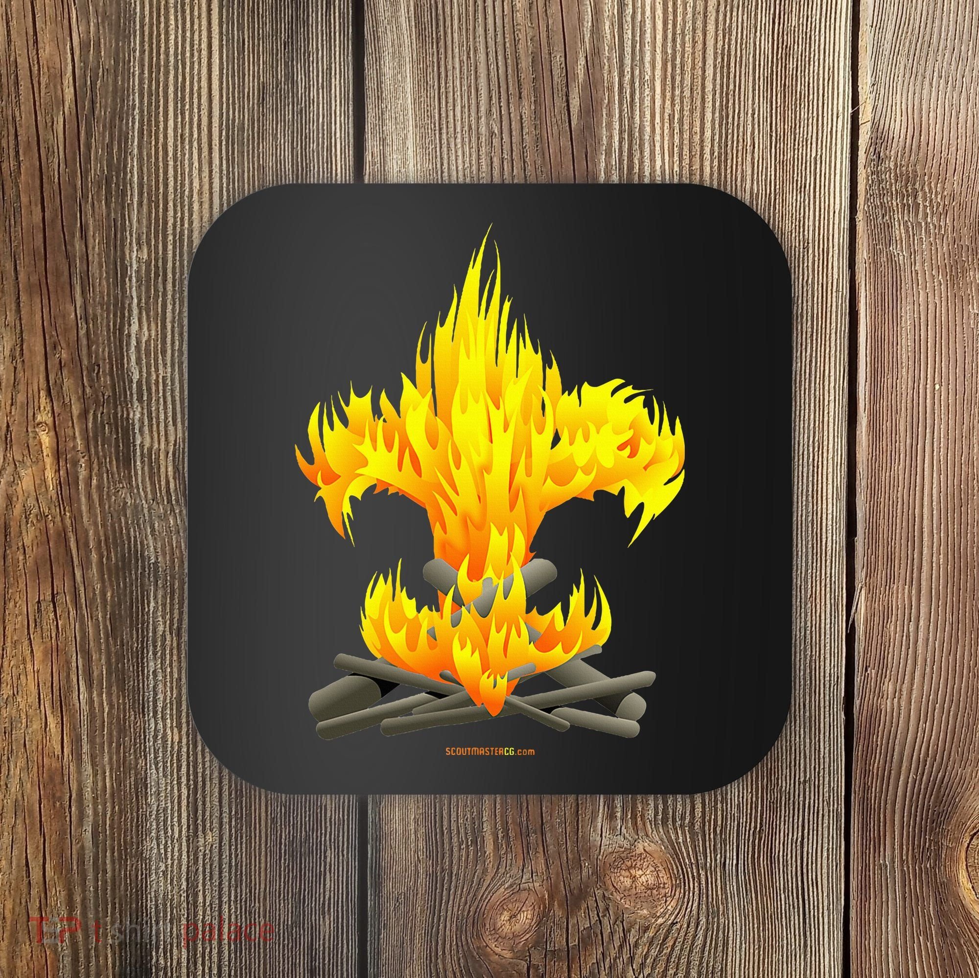 Scout Camp Fire Original Fleurdelis Coaster