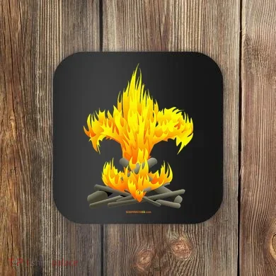 Scout Camp Fire Original Fleurdelis Coaster