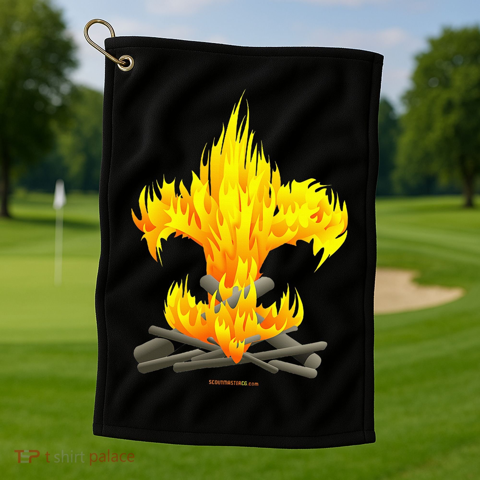 Scout Camp Fire Original Fleurdelis Golf Towel