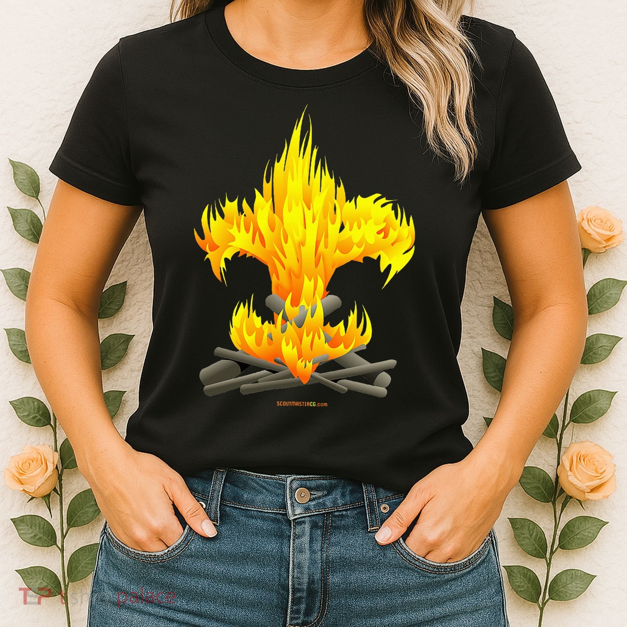 Scout Camp Fire Original Fleurdelis Women's T-Shirt