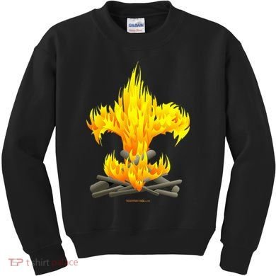 Scout Camp Fire Original Fleurdelis Kids Sweatshirt