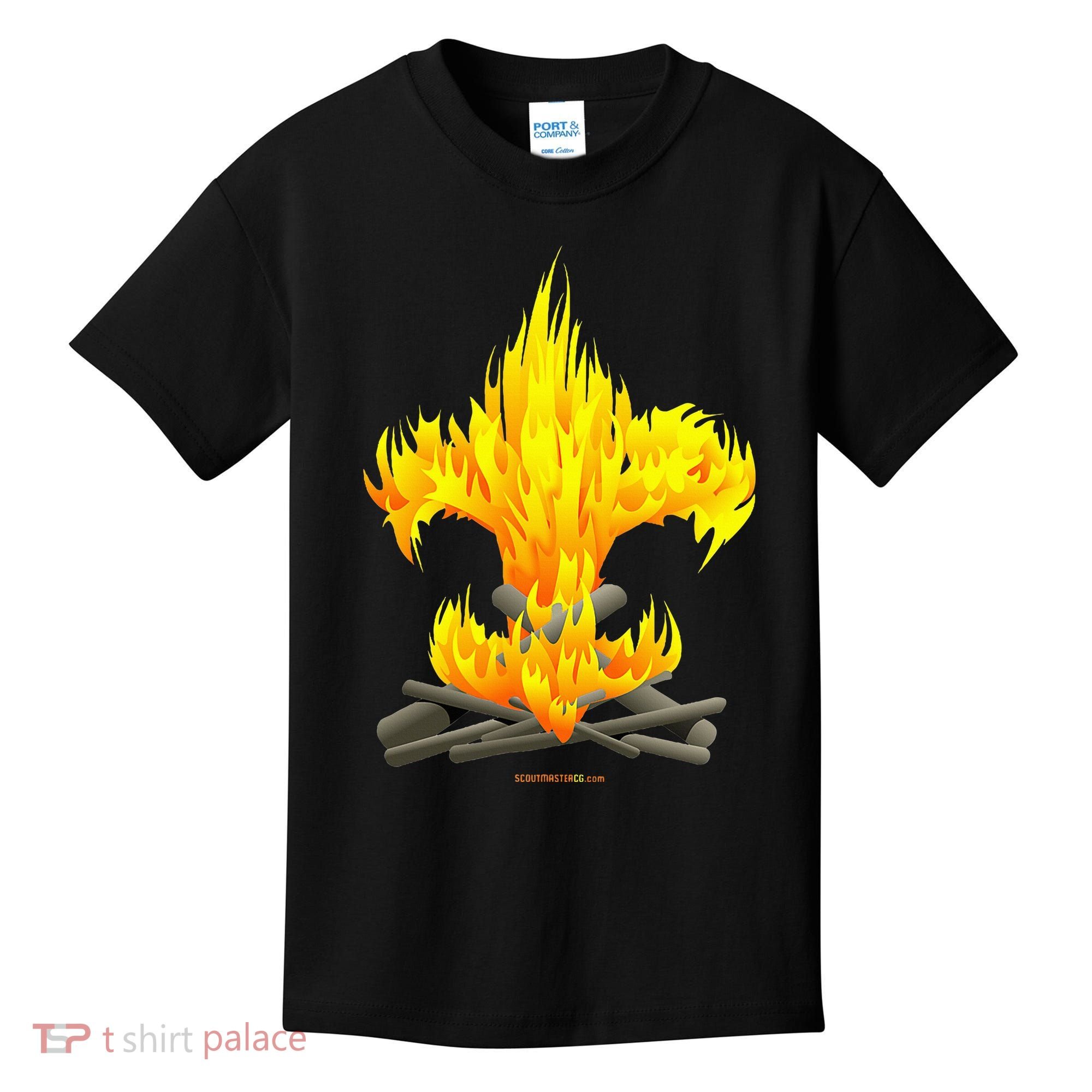 Scout Camp Fire Original Fleurdelis Kids T-Shirt