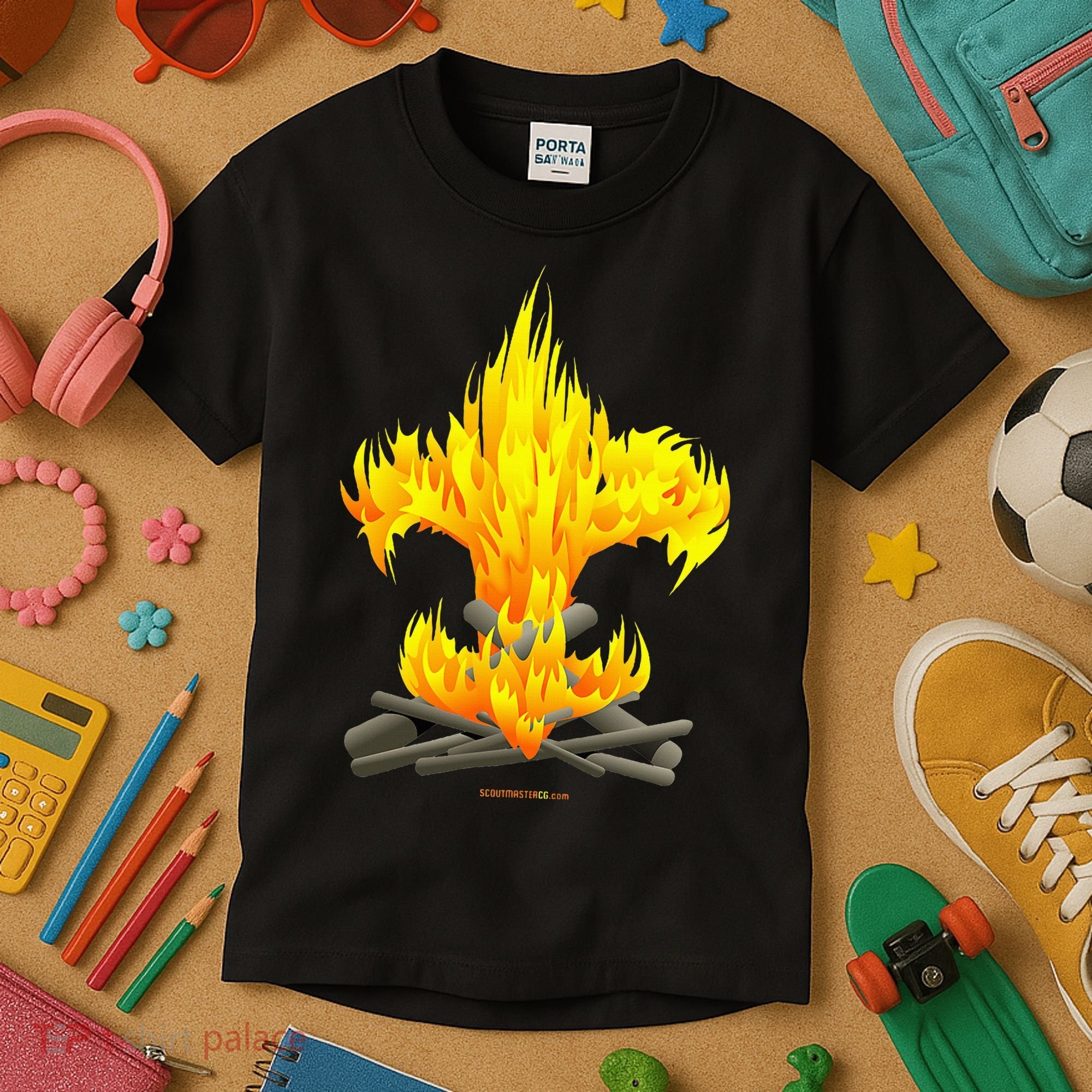 Scout Camp Fire Original Fleurdelis Kids T-Shirt